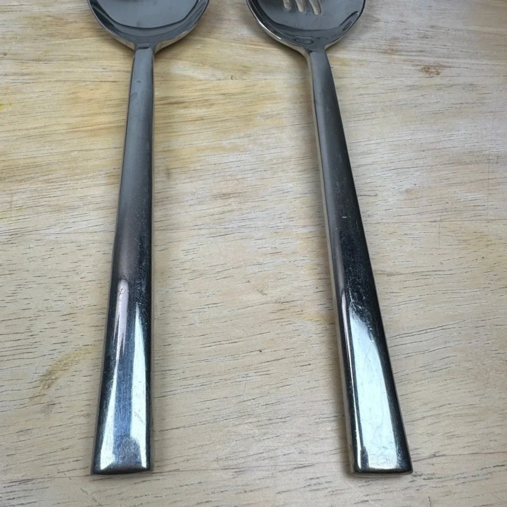 Oneida PORTER Serving‎ Spoons 2pc Silver Stainless Steel Slotted & Solid Kitchen